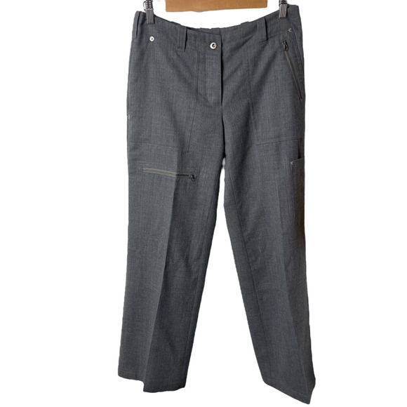 Sundance Gray Wool Cargo Trouser Pants Straight Leg Mid Rise Gray Size 8 - Picture 1 of 9